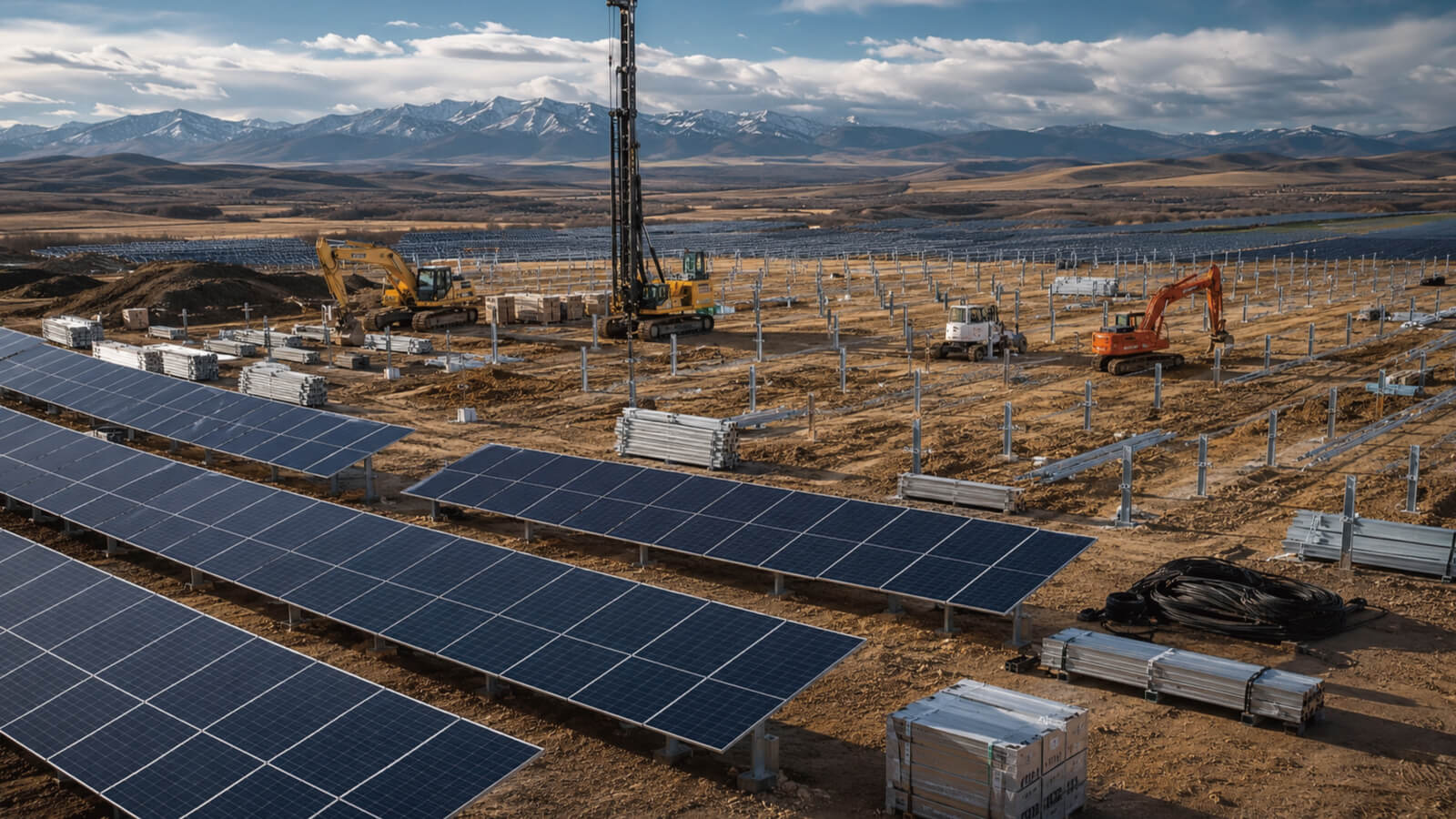 太陽能發電系統施工中圖片
